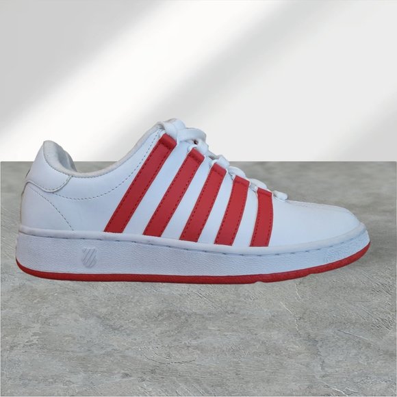 K-Swiss Mens Classic Lx In White/red 7.5 Tennis Shoe\'s 03343-11-M main image 5